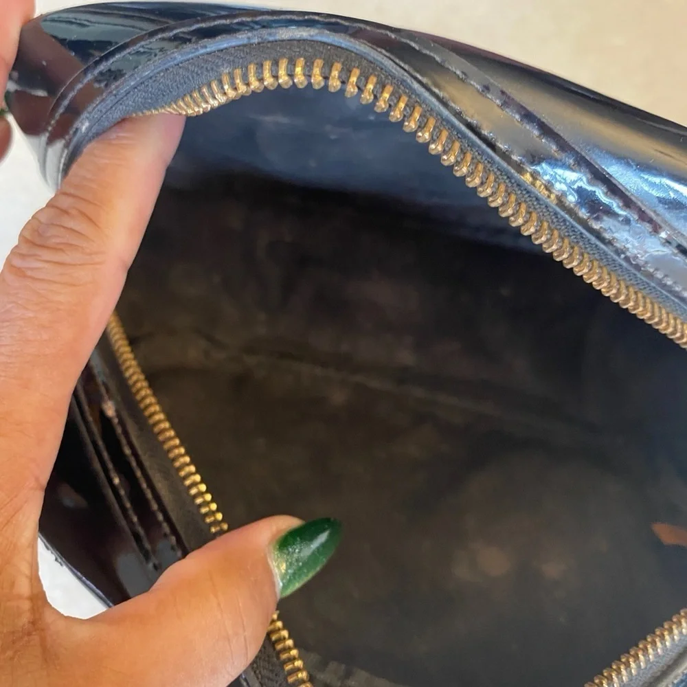 TORY BURCH Black Patent Cosmetic Case, GUC